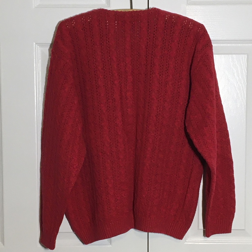 Vintage Cranberry Cat Snowflake Cardigan cotton - Picture 5 of 16